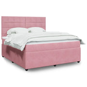 Giroletto a Molle con Materasso Rosa 180x200 cm in Velluto 3292411