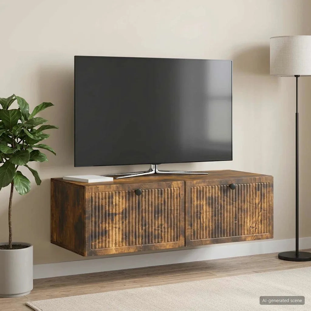 Mobile Porta TV da Muro Rovere Fumo 98 x 41 x 30 cm 898020