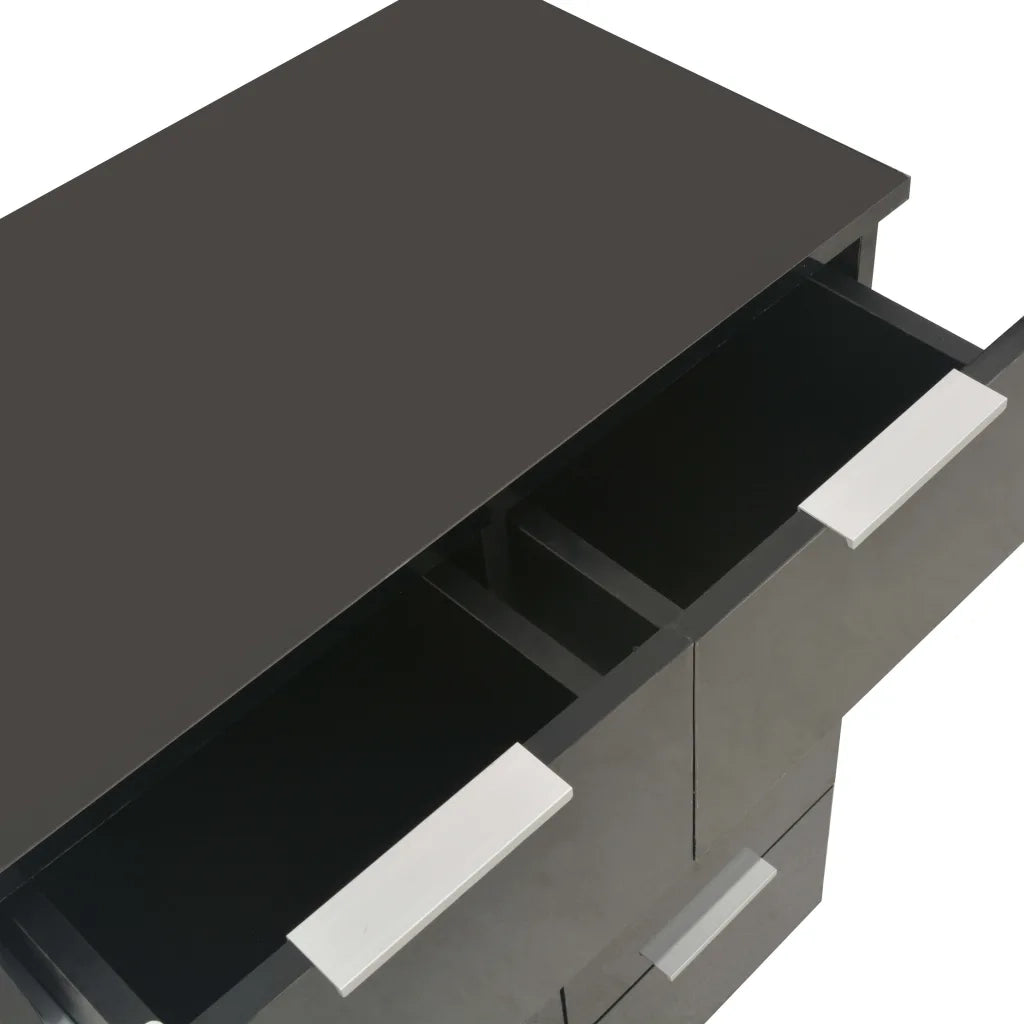 Credenza Nero Lucido 60x35x80 cm in Legno Multistrato 283713