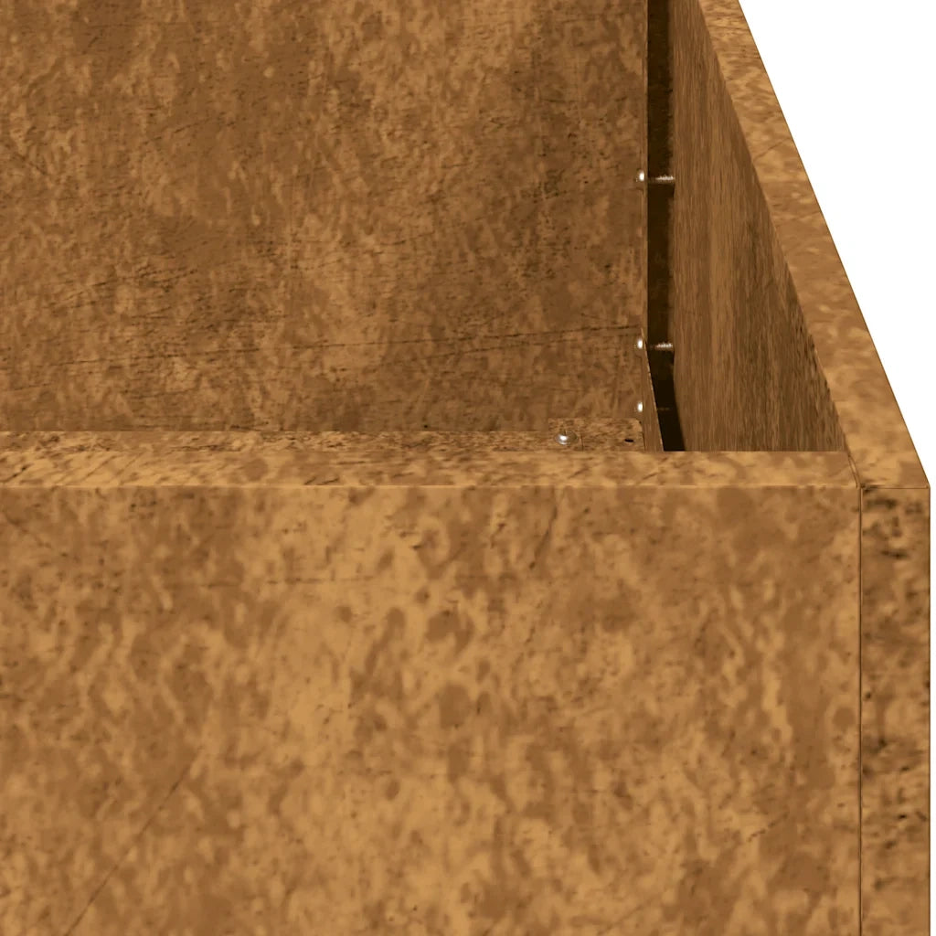 Fioriera quadrata per spazi verdi esterni 40 x 40 x 30 cm decorativa effetto ruggine acciaio inox 02_0051581