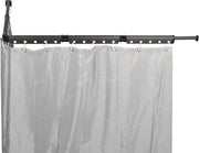 Douchegordijn di lusso con tessuto di lino impermeabile e antifungo - grigio - 200 x 180 cm