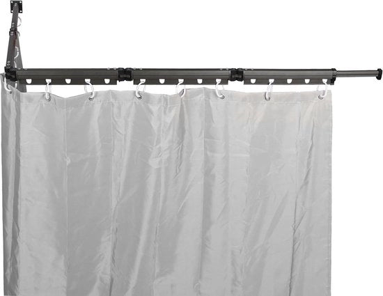 Douchegordijn di lusso con tessuto di lino impermeabile e antifungo - grigio - 200 x 180 cm