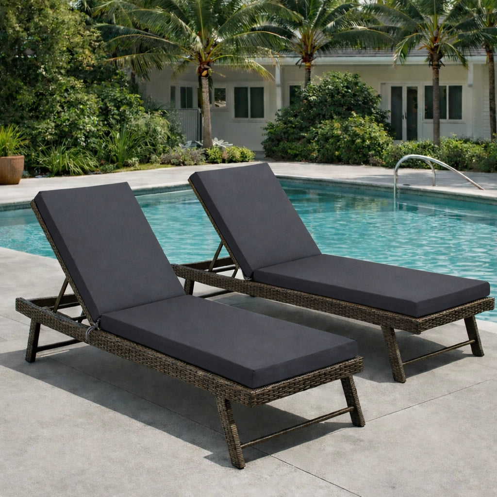 Set 2 Cuscini per Sedie a Sdraio da Giardino ¨C Xylo ¨C Grigio
