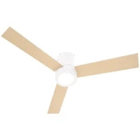 Ventilatore da soffitto 2 in 1 con luce LED 3 velocità silenzioso - telecomando - diametro 112 cm, naturale e bianco