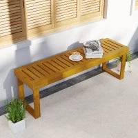 Panchina da Giardino in Legno di Pino da 2 Posti, Seduta a Doghe, 132 x 34 x 43 cm, Legno Naturale