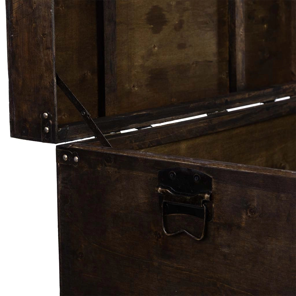 Baule in legno argentato 75x74x51