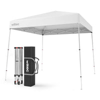 Gazebo pieghevole bianco, 2,5 x 2,5 x 2,7 m con chiusura centrale, Tenda per fiere eventi mercati