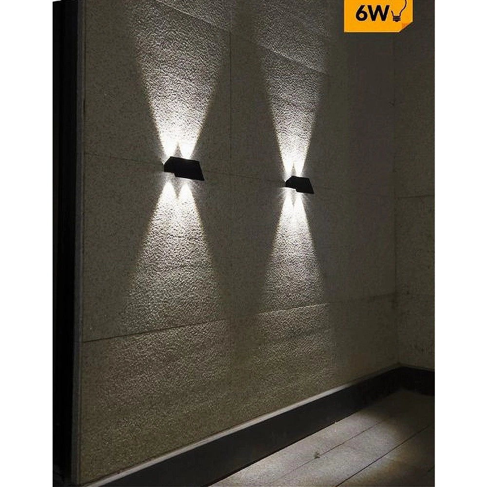 Trade Shop - Applique Biemissione Led Lampada Solare Parete Ip65 Luce 3000k 6500k Nero Yh0616 -