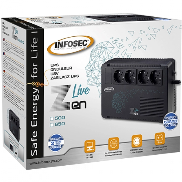 Gruppo di continuità UPS 650VA con 4 prese Line Interactive