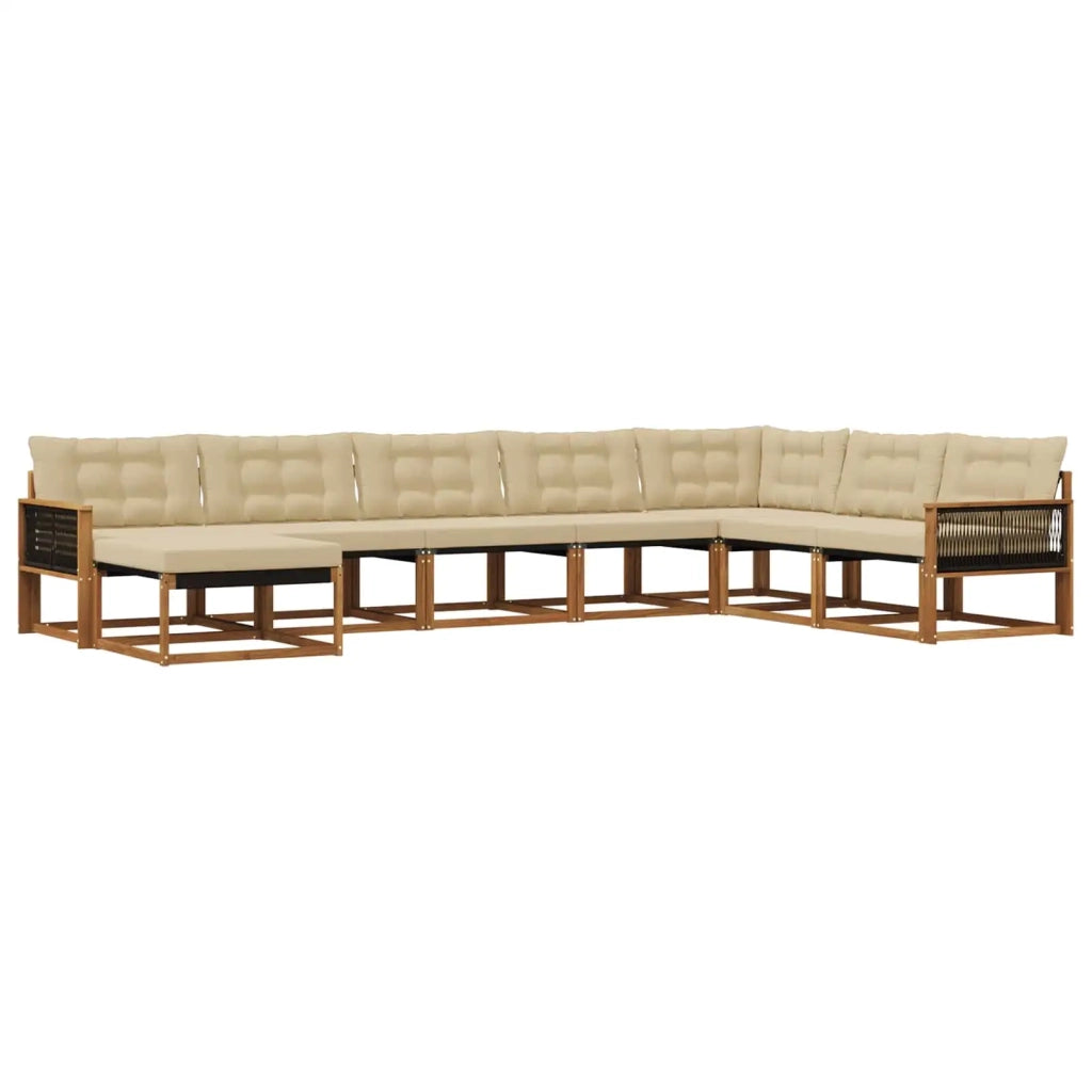 Set di divani da esterno 8 pz Naturale e Beige 3381617