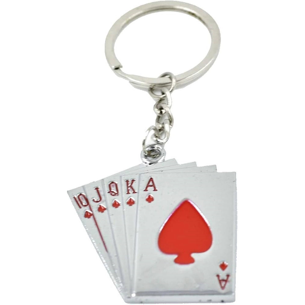Trade Shop - Set 12 Pz Portachiavi Design A Forma Di Carte Da Gioco Cuori Charm Regalo Bomboniere -