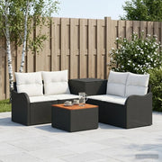Set di divani 6 pz Nero e Bianco Crema 3447125