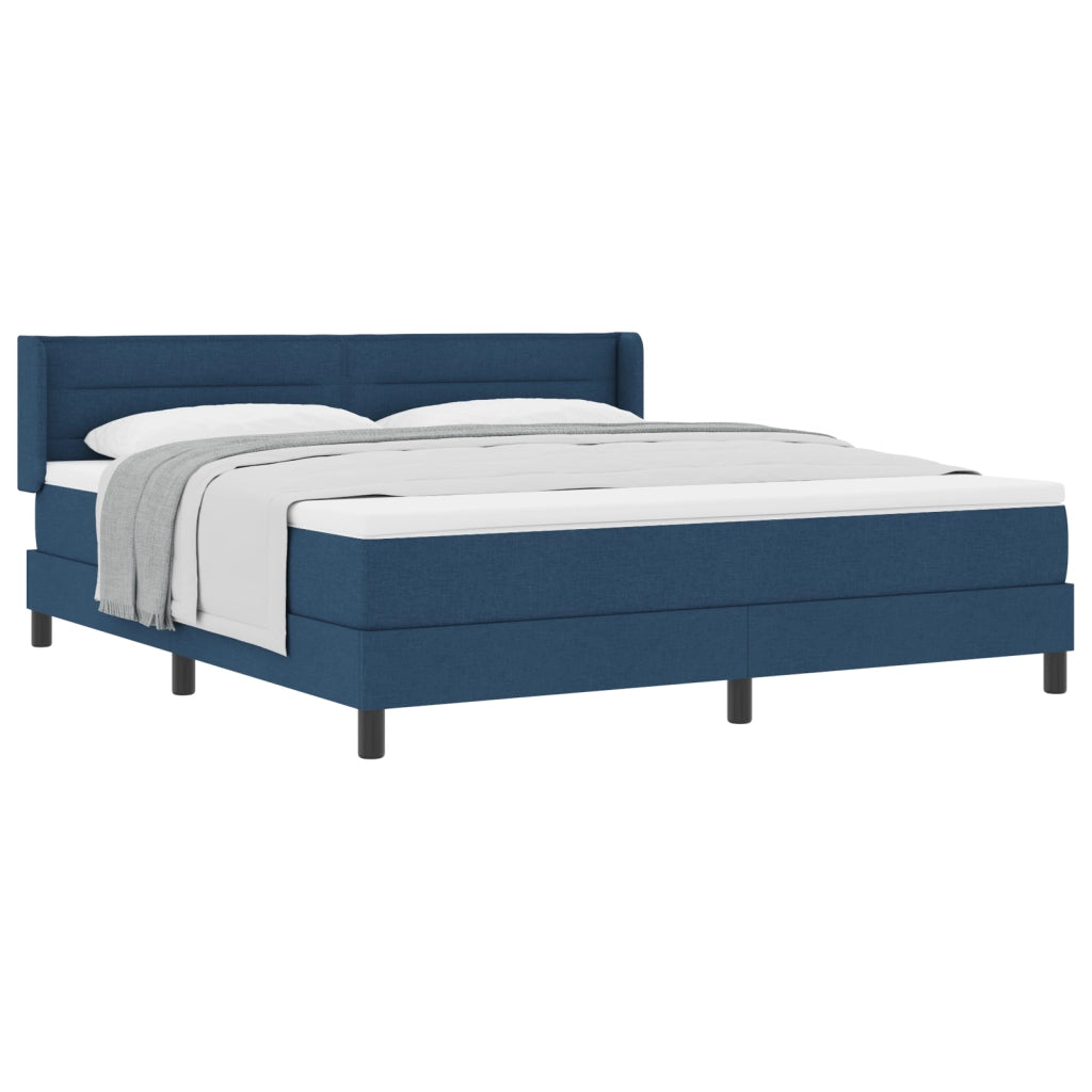 Letto Box Spring  con Materasso Blu 180x200 cm Tessuto