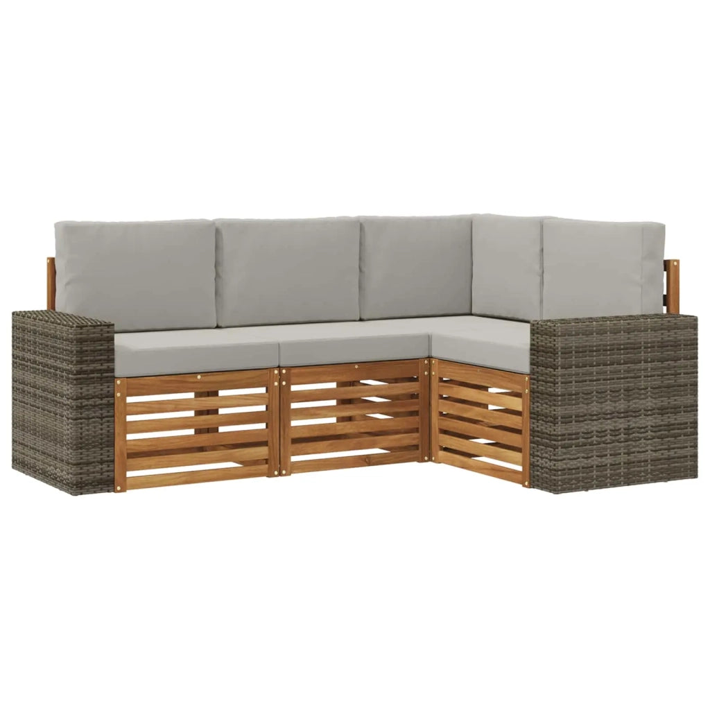 Set divani con cuscino 4 pcs Legno di Acacia Massello 3384307