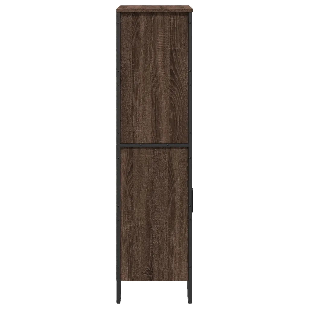 Credenza-Buffet-Armadio da cucina Rovere Marrone 79,5x35,5x137,5 cm in Legno Multistrato