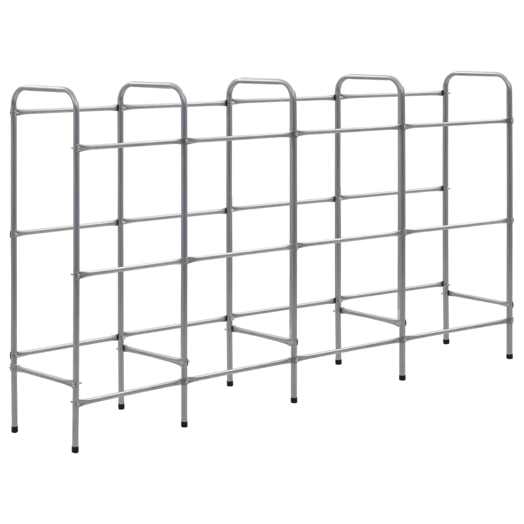 Ripiano portaoggetti per 12 casse 190 x 33 x 116 cm acciaio argentato 02_0000641