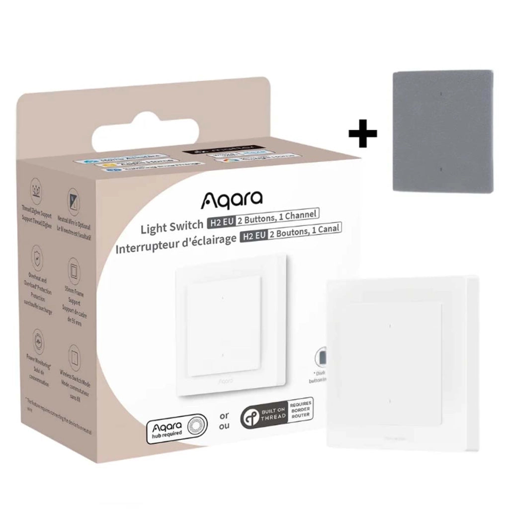 Interruttore intelligente per luci H2 EU a 2 pulsanti Illuminazione Bianco Aqara