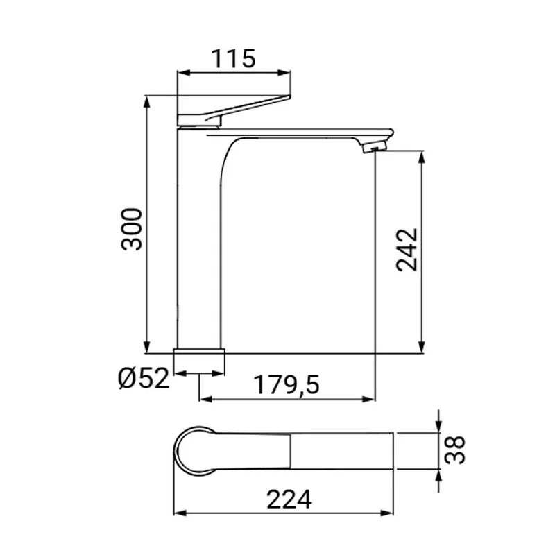 Miscelatore lavabo alto - Serie Surf