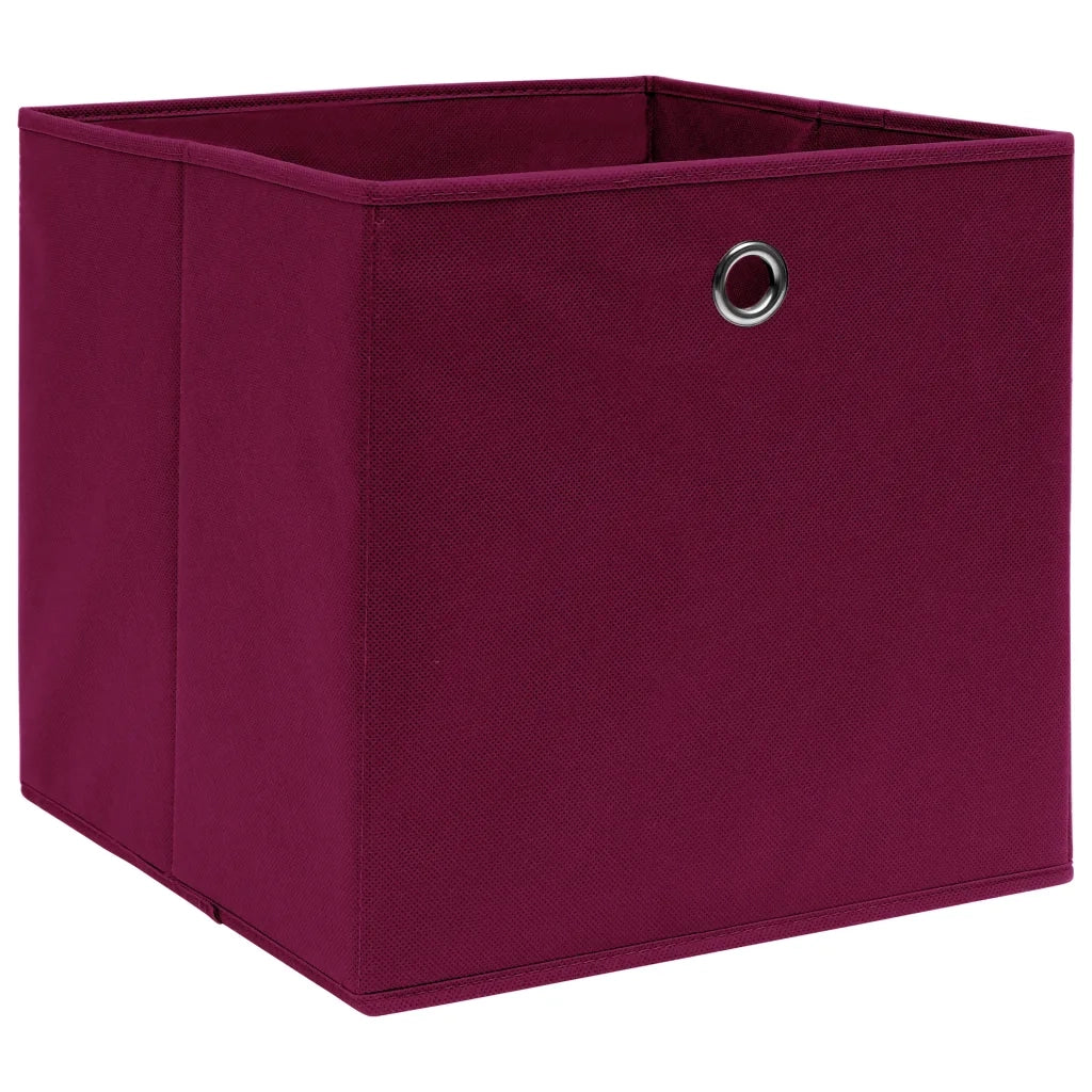 Contenitori 4 pz in Tessuto non Tessuto 28x28x28 cm Rosso Scuro cod mxl 40592