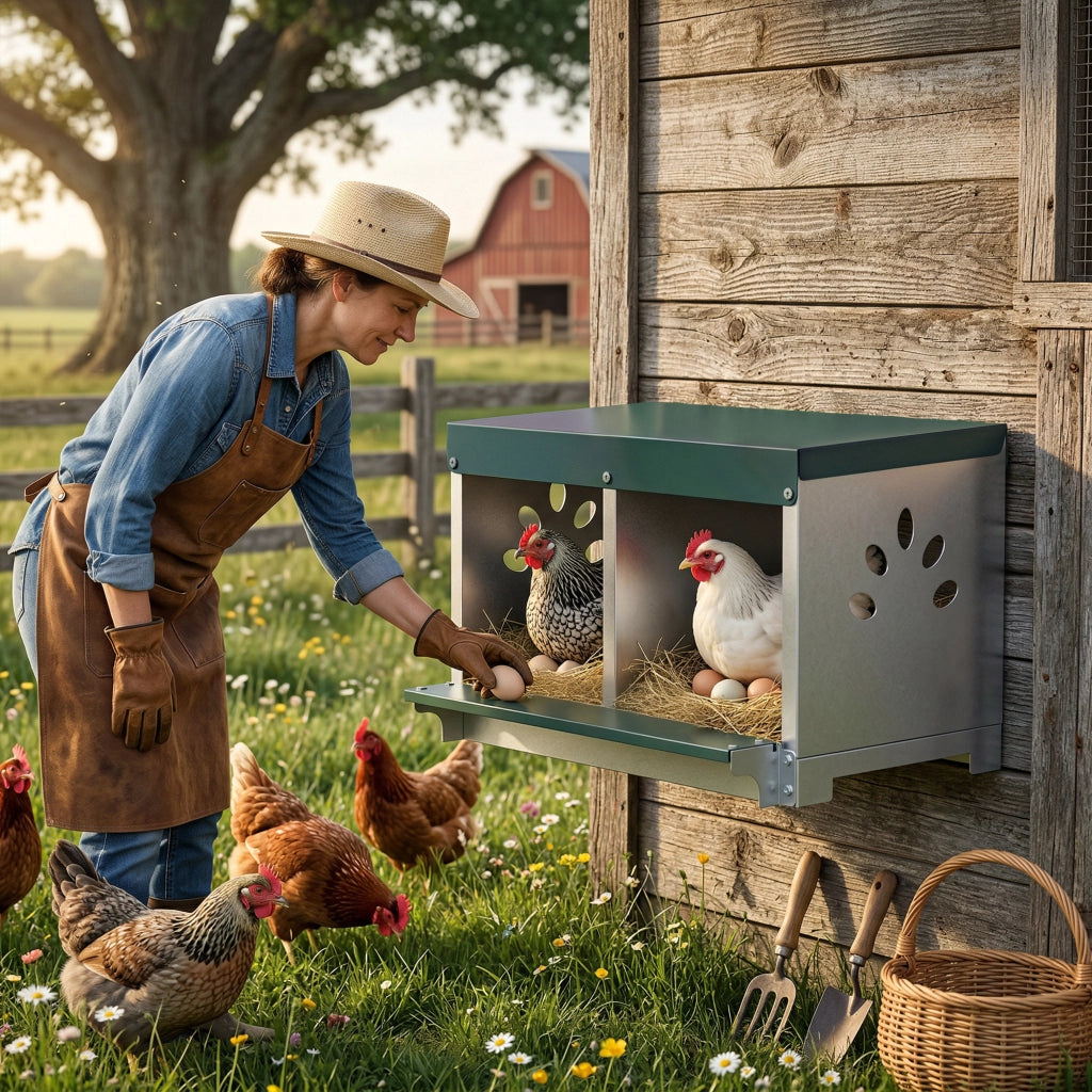 Pollai per Galline Ovaiole ¨C Zephmum ¨C Acciaio, Base Rialzata