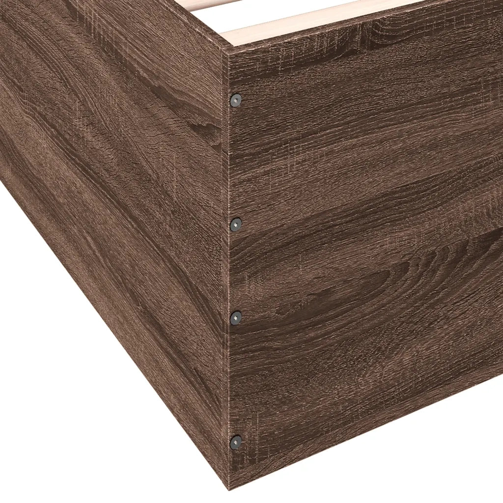 Giroletto-Struttura Letto Rovere Marrone 100x200 cm in Legno Multistrato 243215