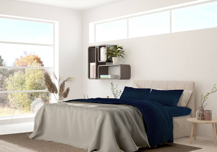 Set Lenzuola Matrimoniale con Stampa Sopra Sotto e Federe Stars