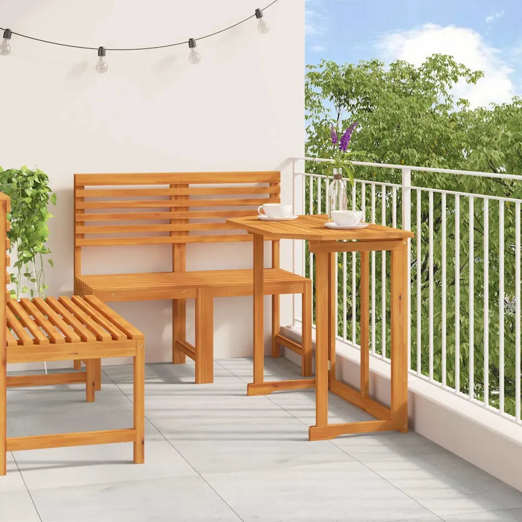 Set Bistro da Giardino 3 pcs Marrone Legno di Acacia Massello 3328695