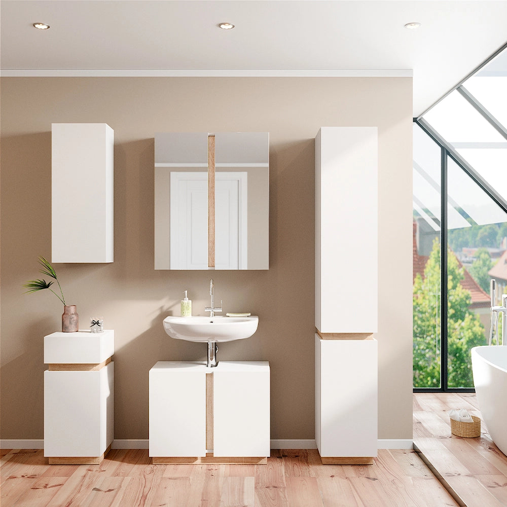 Vicco Mobile bagno Bianco 33 x 84 cm con 2 ripiani