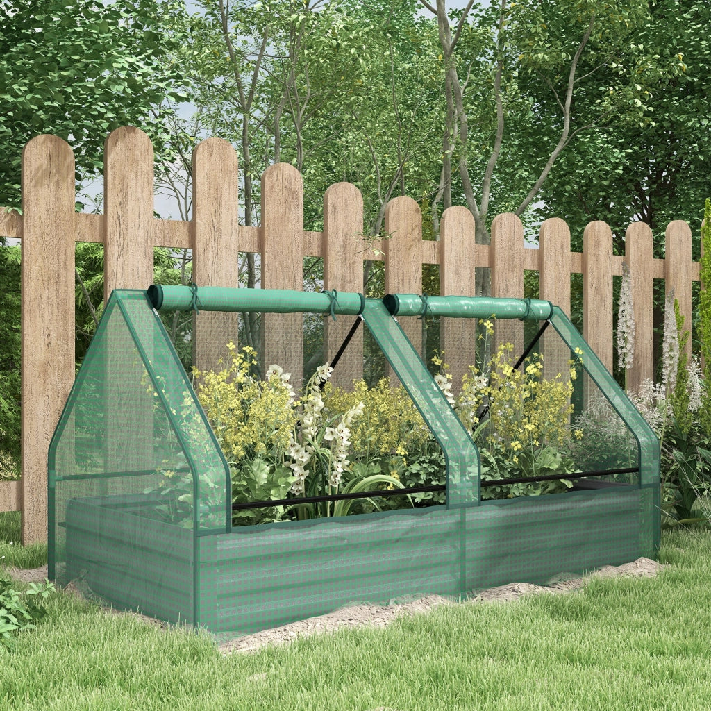 Giardino Esterno Grande con Mini Serra ¨C zephmum ¨C Grigio Verde 185x95x92 cm