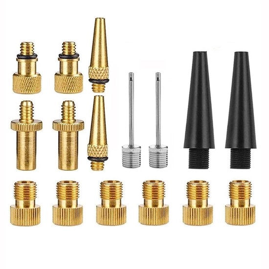 Adattatore di valvola in rame per set di pneumatici per bicicletta - Punti di pompa e accessori - Compatibile con pompe standard - Compatibile con compressore d'aria - Valvola DV AV SV