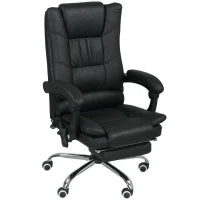 Sedia con Massaggio per Ufficio, Incluso Poggiapiedi, Altezza Regolabile, 64 cm x 70 cm x 118 cm, Nero