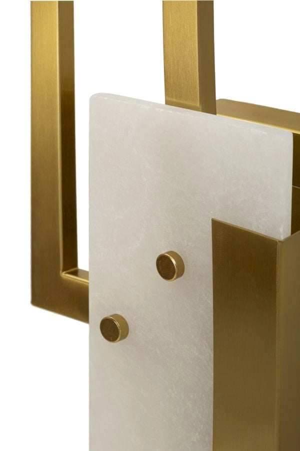 Lampada da Muro Cube 15x8x33 cm in Vetro e Ferro Oro