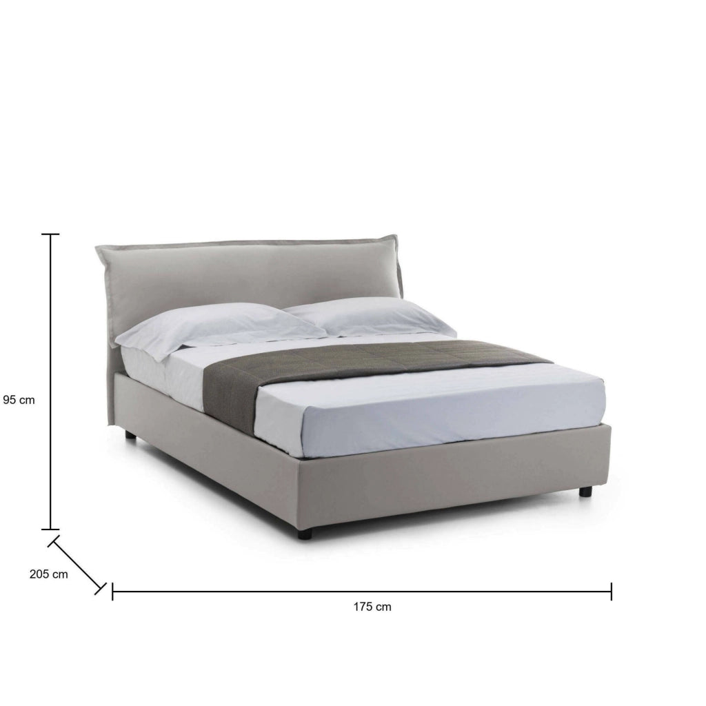 Letto Matrimoniale Amilcaren, Letto Matrimoniale Materasso Incluso Made in Italy, Grigio