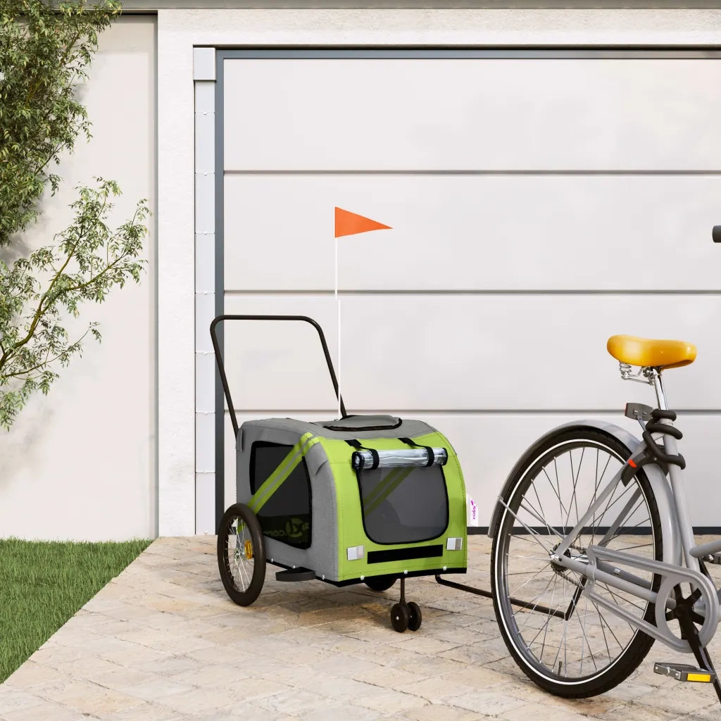 Rimorchio da Bici per Animali Verde e Grigio Oxford e Ferrocod mxl 84661