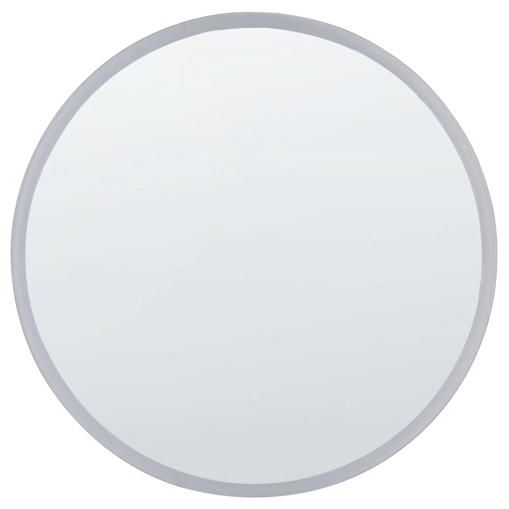 Specchio da muro rotondo color argento con LED ø 79 cm stile moderno contemporaneo bagno illuminazione