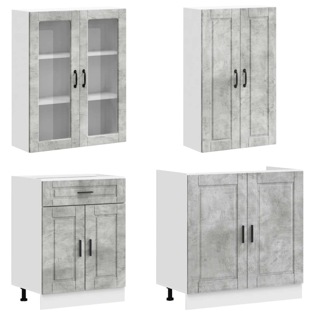 Unità Cucina PORTO 4 pcs Grigio Cemento Legno ingegnerizzato 3438348