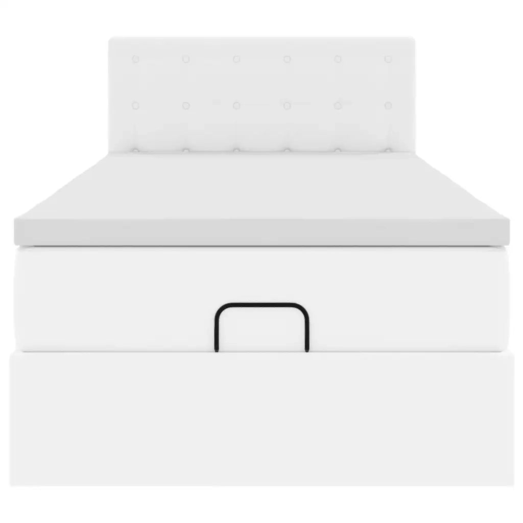 Letto Pouf con Materasso Bianco 80x200 cm Similpelle 3311274