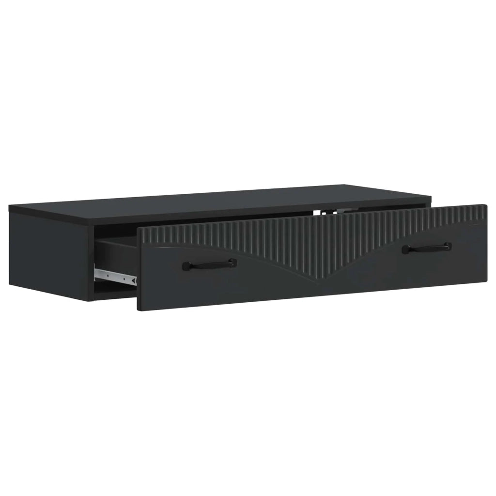 Tavolino da Parete Laterale Nero 87,5 x 34,5 x 17 cm 899006