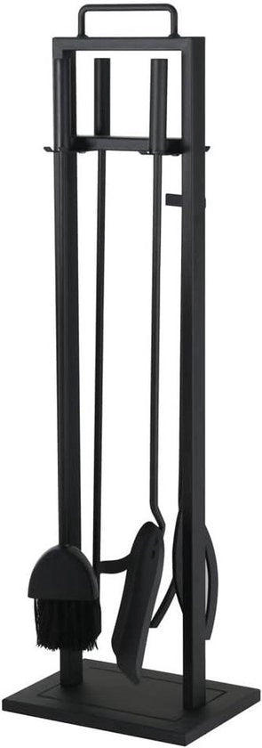 Set di acciaio per camino - accessori camino moderno - set di forchette e cucchiai 4 pezzi con base