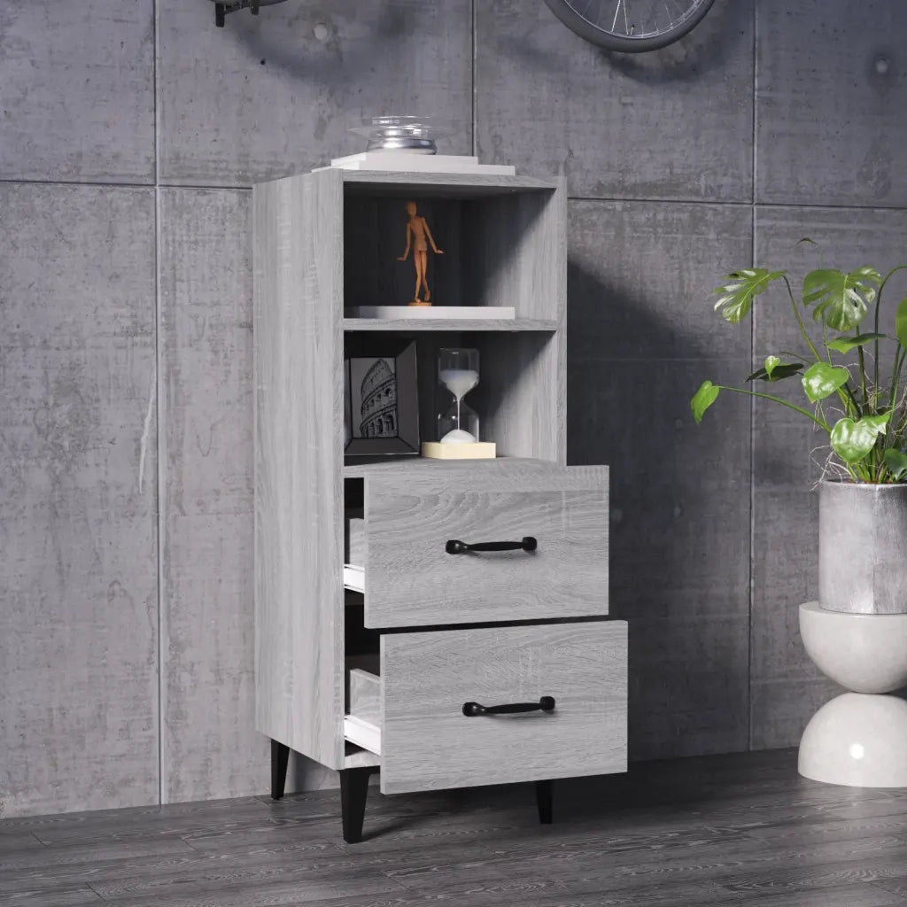 Credenza Grigio Sonoma 34,5x34x90 cm in Legno Multistrato cod mxl 9829