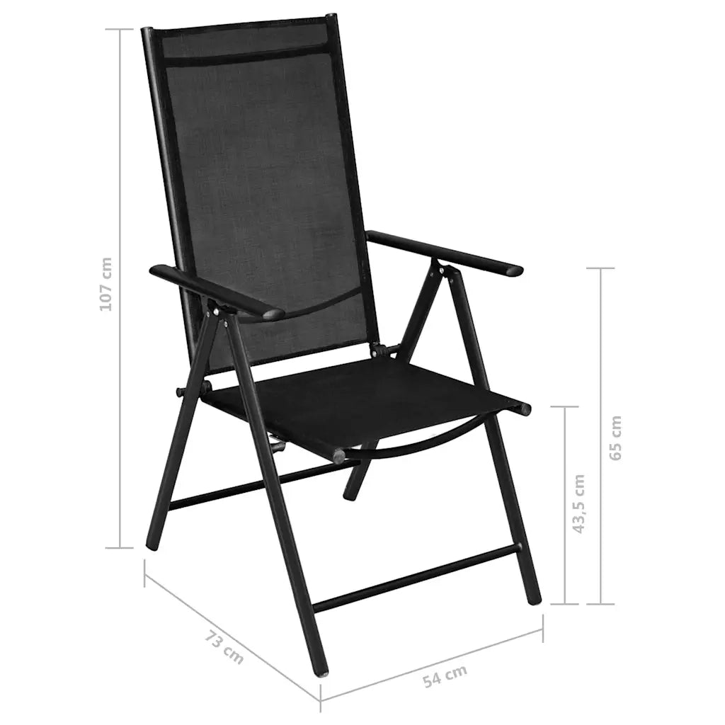 Set Mobili da Pranzo per Giardino 5 pz in Alluminio Nero 3070649