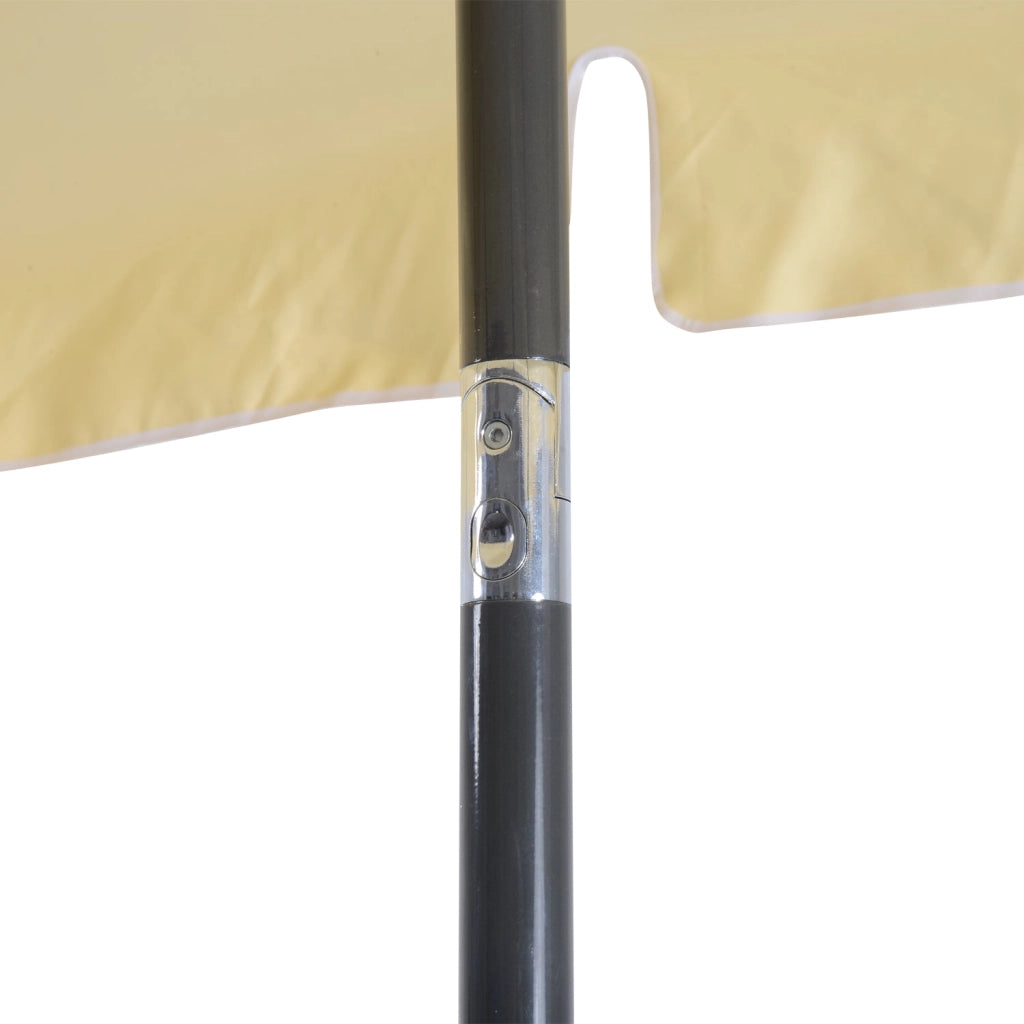 Ombrellone da Giardino 2x1.25 m Palo Ø28 mm in Alluminio Inclinabile Crema