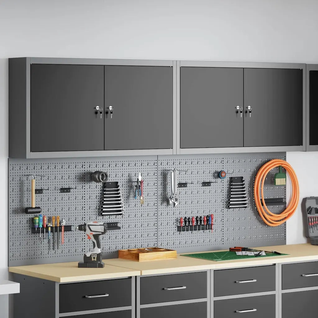 Set di armadi per attrezzi con lo scaffale 6 pcs Nero 3321402