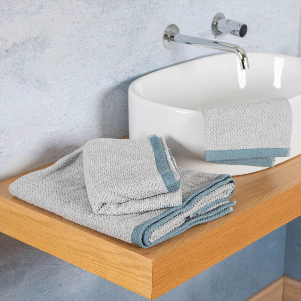 Set Asciugamani Bagno 3 Pezzi in Cotone 100% 430 GSM, Telo Doccia 70x140 cm, Asciugamano Viso 50x100 cm e Ospite 40x50 cm, Effetto Popcorn Morbido e Assorbente Grigio-Antracite