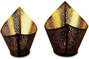 Set di sospensione per maxi-thee luminarie - 2 pezzi - colore marrone scuro/oro - progettato per maxi-thee luminarie - design curvo - ideale per ambienti accoglienti - perfetto per le feste - sospensione per candele