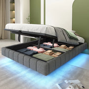 letto imbottito lino grigio 140 x 200 cm