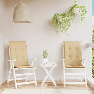 Cuscini Sedia Schiena Alta 2 Beige Mélange 120x50x4 Tessuto 4002421