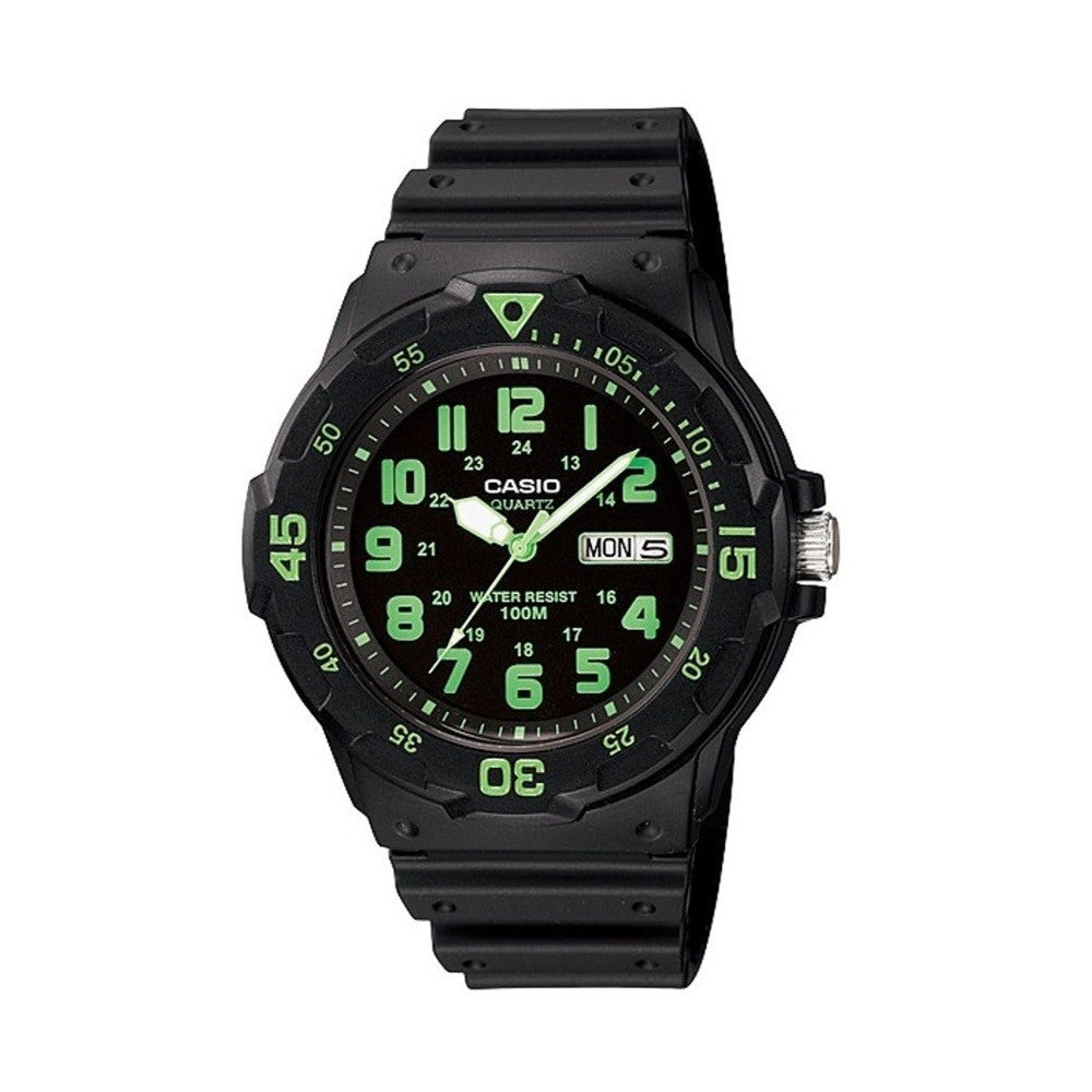 Trade Shop - Orologio Da Polso Casio Mrw-200h-3bvef Analogico Uomo Sportivo Nero Verde -