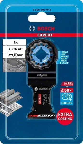 2608900015 - Set 5 Lame per Multifunzione , AIZ32AIT, EXPERT for METALLO , 40 x 32mm