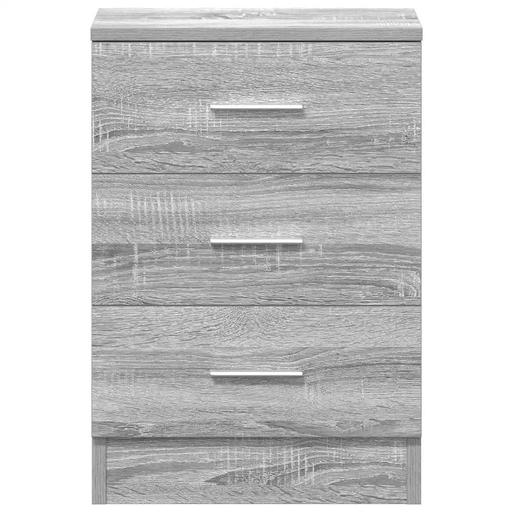 Comodini Grigio Sonoma 2 pz-Set di 2 Tavolino da notte 38x35x56 cm in Legno Multistrato